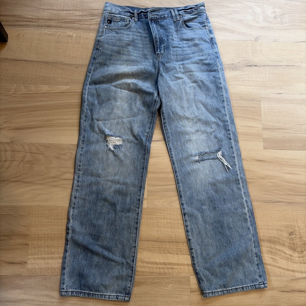 Kancan Women's Wide Leg  Blue Denim Jeans (Size 9 / 28) 144635